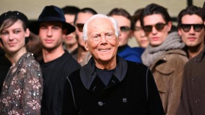 Armani, en la Milan Fashion Week, el pasado mes de enero. / Efe. EPA. Daniel Dal Zennaro