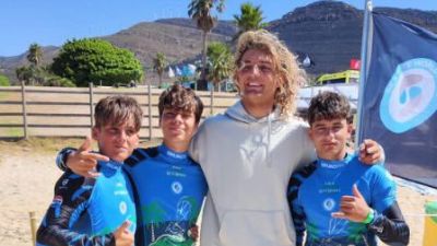 Mezo, Argudo y Renedo junto a Lorenzo Casati, campeón del mundo Big Air 2025