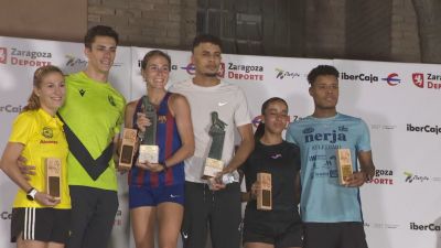 Imagen del podio masculino y femenino.