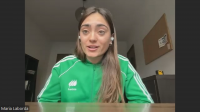 María Laborda durante su entrevista en Tribuneros