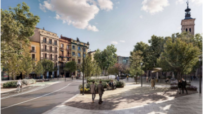 Recreación de las obras de la plaza San Miguel. / Ayuntamiento de Zaragoza