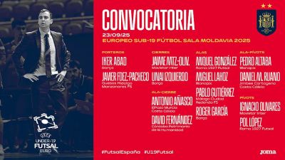 Miguel Lahoz y Pedro Altaba, convocados para el Europeo sub-19 de fútbol sala.