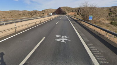 Punto de la A-2, a la altura de Morata de Jalón, donde el incendio de un camión ha obligado a cortar la carretera./ Google Maps