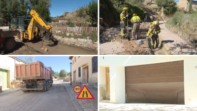Las Parras de Castellote inicia las labores de recostrucción tras la tormenta. / Aragón TV