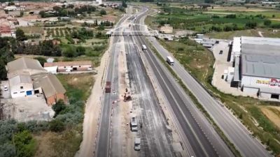 Imagen de archivo de las obras de la A-68 en la zona afectada. / Ministerio de Transportes