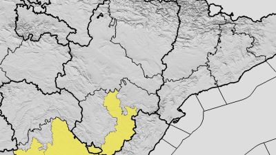 La AEMET manfiene activado el aviso amarillo por posibles tormentas y lluvias este jueves en las comarcas turolenses de Gúdar y Maestrazgo. / Aemet