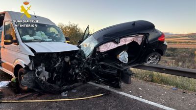Los vehículos accidentados en la N-122. / Guardia Civil