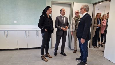 Visita del consejero de Sanidad y la alcaldesa de Huesca al futuro centro de salud del Perpetuo Socorro./ Gobierno de Aragón