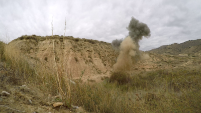 El artefacto fue detonado de forma controlada en el campo de tiro de Fornillos. / Policía Nacional