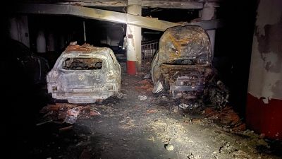 Aparatoso incendio en el centro de Zaragoza. / Aragón TV
