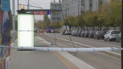 Parada afectada del tranvía de Zaragoza en Valdespartera. / Aragón TV