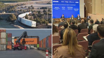 El futuro corredor entre el Cantábrico y el Mediterráneo ha centrado este martes una jornada de debate en Zaragoza organizada por el Periódico de Aragón. / Aragón TV