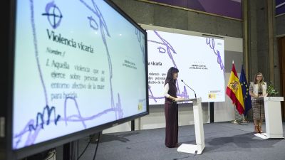 Presentación en Madrid de la campaña institucional con motivo del Día Internacional de la Eliminación de la Violencia contra las Mujeres. / Europa Press