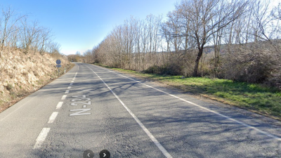 Carretera N-234 a su paso por Villanueva de Jiloca (Zaragoza) donde se ha registrado el accidente. / Google Maps