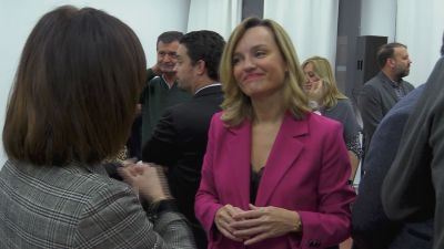 Pilar Alegría ha presentado su candidatura a las primarias para ser cabeza de lista del PSOE a las elecciones anticipadas de Aragón. / Aragón TV