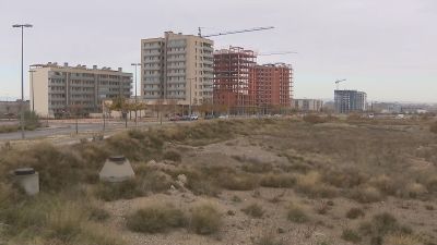 Zona del barrio de Arcosur (Zaragoza) donde se levantará el futuro centro de salud. / Aragón TV