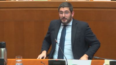 Alejandro Nolasco en las Cortes de Aragón. / Aragón TV