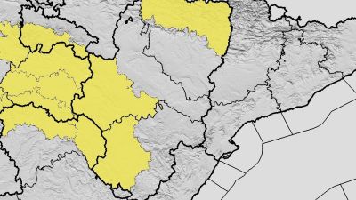 Avisos amarillos por nevadas en Aragón para el domingo 4 de enero. / Aemet