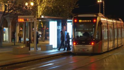 El tranvía aumentó sus usuarios un 2,4 % en 2025. / Aragón TV