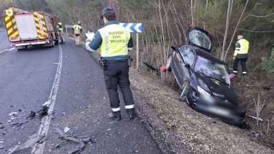 Los heridos graves son los conductores de los dos vehículos implicados en la colisión frontal. / Guardia Civil