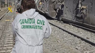 Zona en la que la Guardia Civil investiga la rotura de la vía./ Guardia Civil