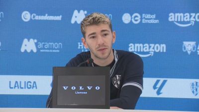 Jordi Martín en la rueda de prensa previa al encuentro ante el Andorra.