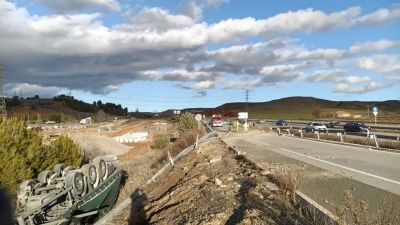 Lugar en el que se ha producido el accidente. / Bomberos Diputación Teruel