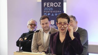 La periodista María Guerra durante la presentación de la Gala de los Premios Feroz que se celebran este sábado. / EFE