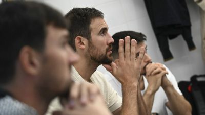 Carlos Molina, en el vestuario.
