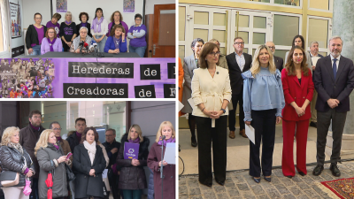 Imágenes de algunos de los actos celebrados este viernes con motivo del 8M. / Aragón TV