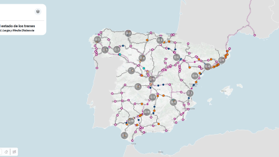 La nueva herramienta de Renfe permite conocer la ubicación y los tiempos de llegada estimados de los trenes AVE y de media y larga distancia. | Aragón Noticias