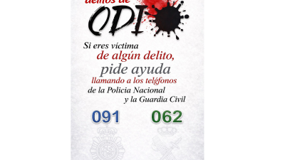 Las autoridades recomiendan denunciar los delitos de odio lo antes posible en comisaría o llamando al 091. / Policía Nacional