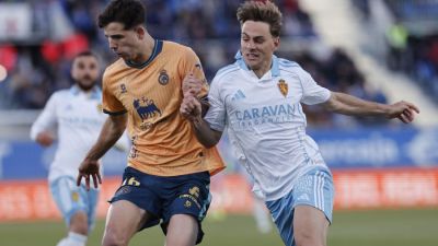 Dani Gómez celebra el gol ante el Racing de Santander.