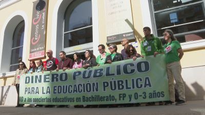 La plataforma en Defensa de la Escuela Pública se opone a que Aragón concierte el bachillerato. / Aragón TV