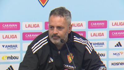 El entrenador del Real Zaragoza en la rueda de prensa previa al Córdoba.