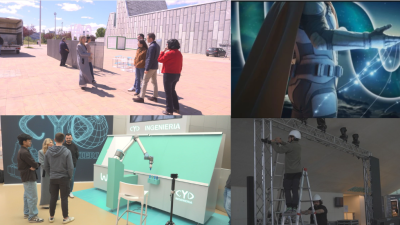 Últimos preparativos en el Palacio de Congresos de Zaragoza para el comienzo de The Wave, que arranca este miércoles. / Aragón TV de 15.000 asistentes. / Aragón TV