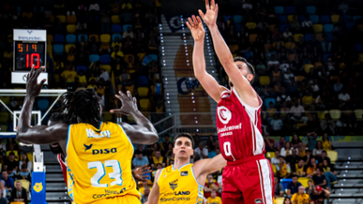 Un momento del partido en Gran Canaria