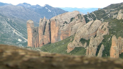 El montañero se encontraba en la vía Endrija, en el término municipal de Las Peñas de Riglos. / Aragón TV
