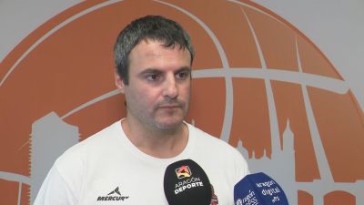 Cantero en la rueda de prensa. Foto: Aragón Deporte
