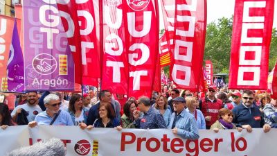 Imagen de archivo de la manifestación del 1 de mayo en Zaragoza del año 2023. | Europa Press