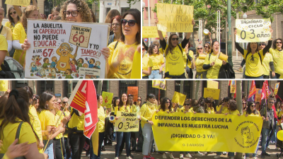 Imágenes de la concentración de este jueves al mediodía en Zaragoza / Aragón TV