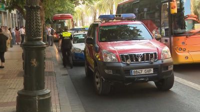 Lugar del atropello donde ha sido atendida la pequeña atropellada./ Aragón TV