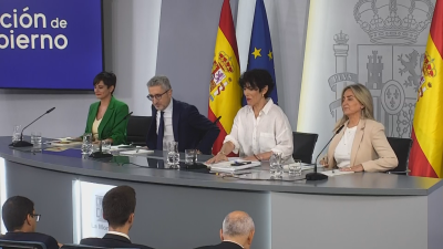Rueda de prensa posterior al Consejo de Ministros celebrado este martes. / Moncloa
