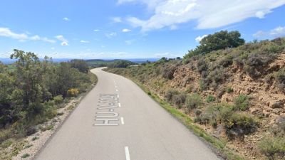 Carretera HU-V-3243 en la que se ha producido el accidente. / Google Maps