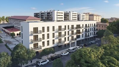 Recreación de cómo quedará el nuevo edificio de viviendas en el distrito de Torrero. / Ayuntamiento de Zaragoza