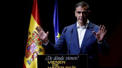 El presidente del Gobierno, Pedro Sánchez, durante la presentación este martes del Plan de Integración y Ciudadanía. / EFE