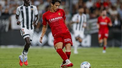 Juan Sebastián durante un encuentro con el Real Zaragoza.