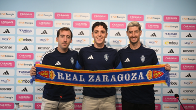 Rubén Díez, Jokin Gabilondo y Sergio Escudero, durante su presentación
