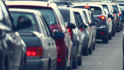 Foto de archivo de tráfico congestionado.