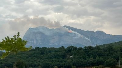 Incendio declarado este jueves en Peña Montañesa.